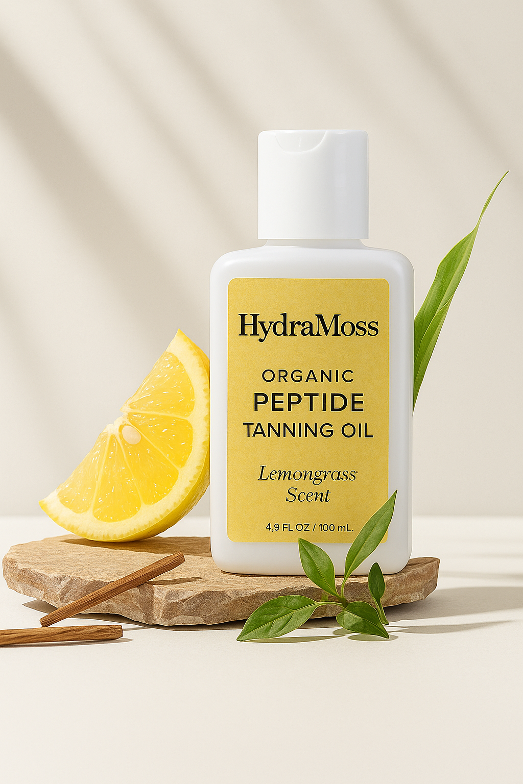 Naturally Derived Peptide Tanning Oil by HydraMoss | Natural Self-Tanner for Face & Body